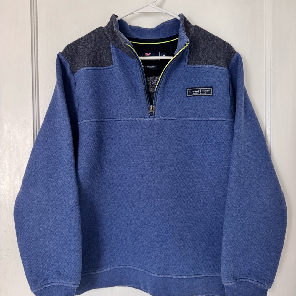 Vineyard Vines Men's Blue Performance Quarter-Zip Shep Shirt